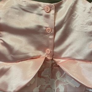 Zuzu Baby Pink Polyester Shimmer & White Rose Floral Net